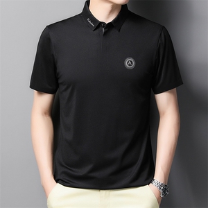 夏季新款男士翻领短袖t恤中年有领男装上衣服休闲POLO衫