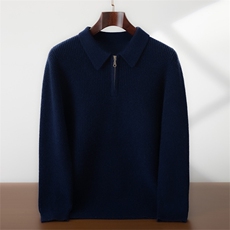 2025年秋季重工菠萝针polo领时尚百搭休闲，男装羊绒套衫，蜜暖羊