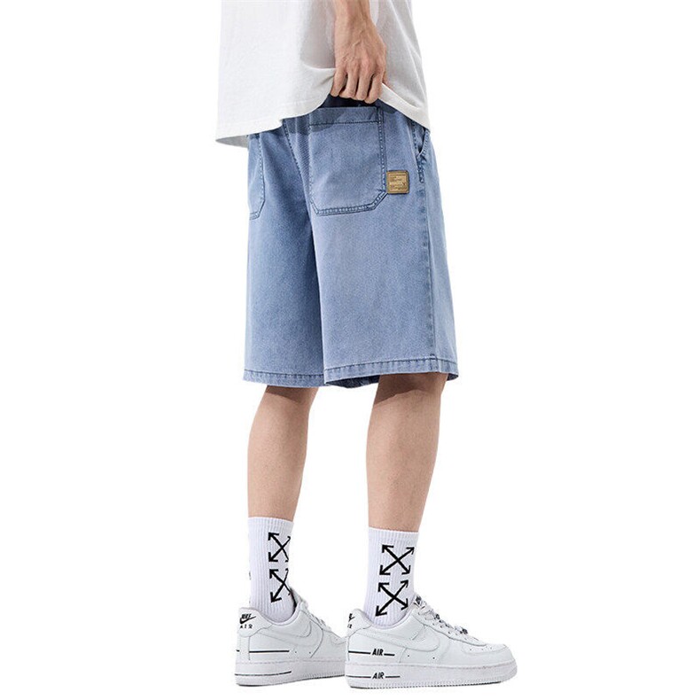 天丝牛仔短裤男夏季薄款2025新款宽松莱赛尔休闲五分裤Z9837-P45,男装牛仔裤,星座509