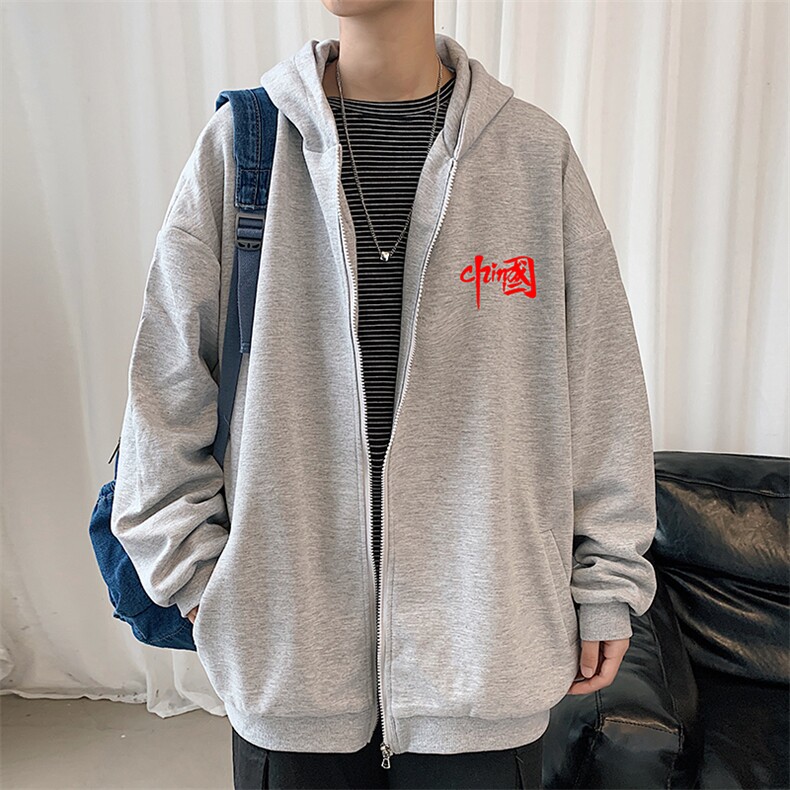 KS21276-P38 加绒-P43 连帽开衫卫衣男运动外套大码班服图片