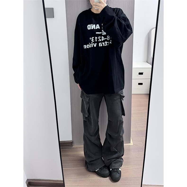 设计感褶皱水洗卫裤垂感休闲工装裤 KZ819 特P65图片