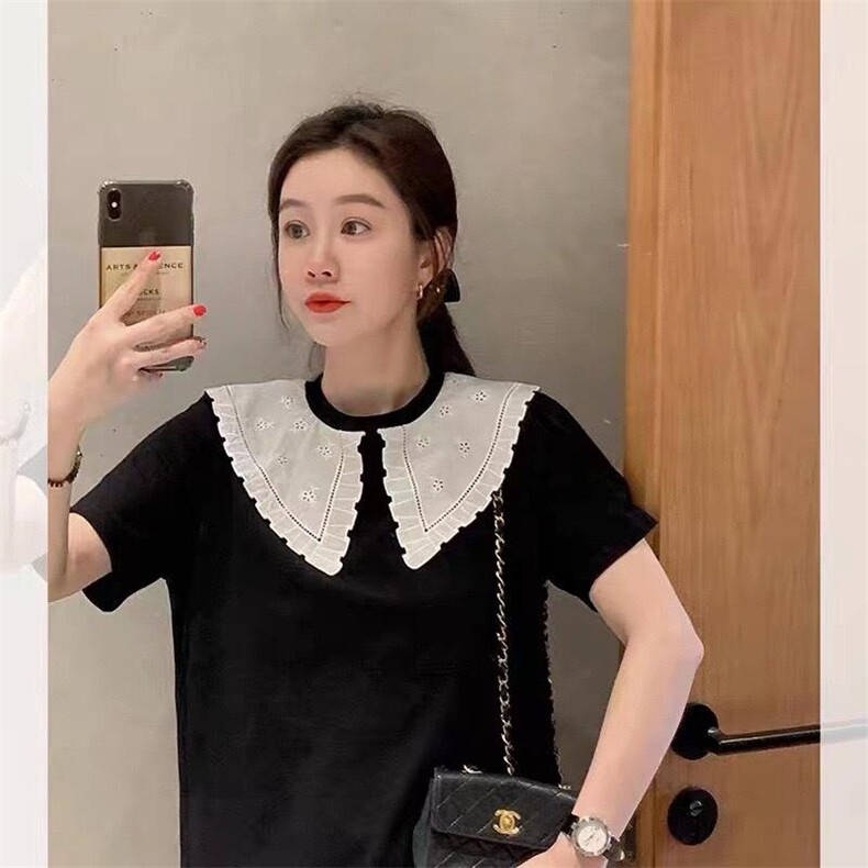 绣花拼接小黑裙,女装其它,喜午