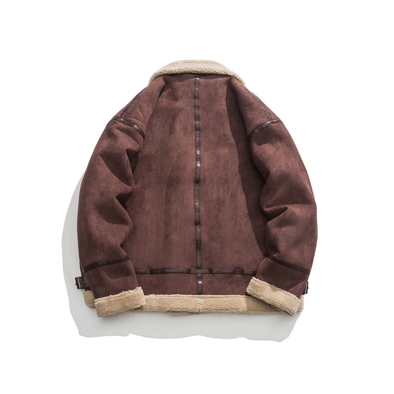 2024冬装褶皱拍鹿皮绒羊羔毛立领棉服外套3773P195,男装棉衣,电商S012（CATTEE）