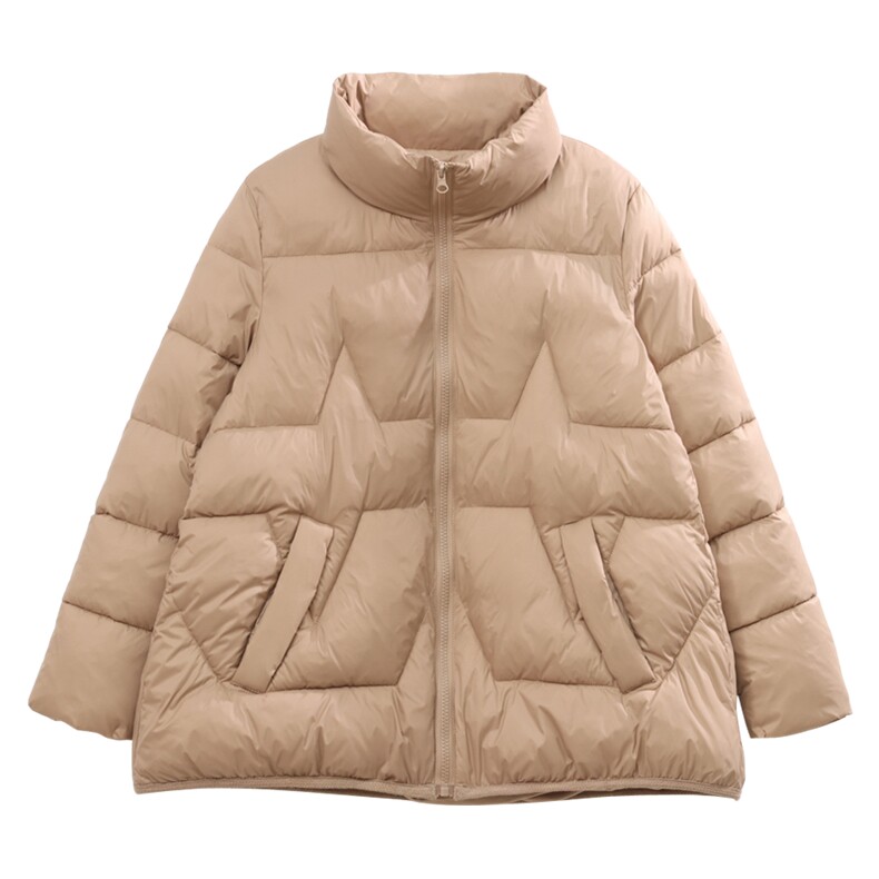 立领棉服女冬季2022新款时尚小棉袄宽松保暖棉衣外套,女装棉衣/棉服,涵誉