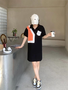 沐沐2022夏拼接POLO连衣裙！图片