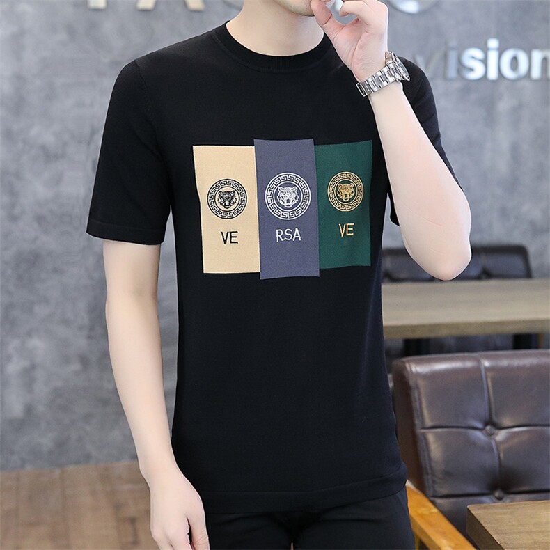 7313-P55新款创意烫钻欧洲站短袖T恤男士欧美男装潮时尚帅气,男装T恤,电商D310B