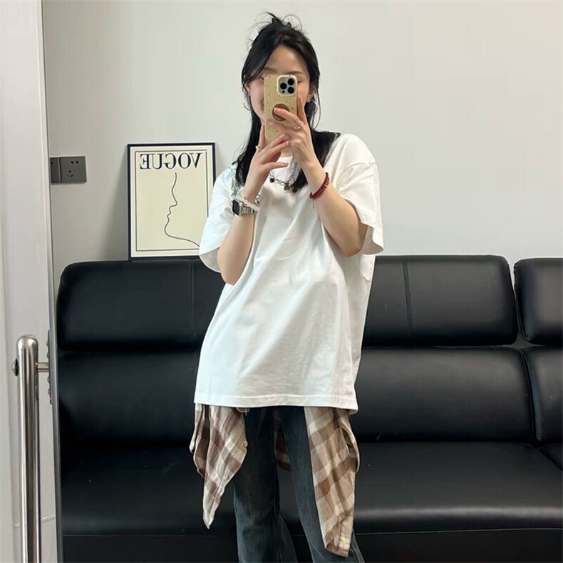 万针全刺绣解构设计260克重磅双纱纯棉高品质美式高街短袖T恤特35,男装T恤,电商A486