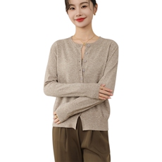 纯色开衫2024秋装新款简约时尚显瘦女士针织上衣潮，女装针织衫/毛衣，伊美侕