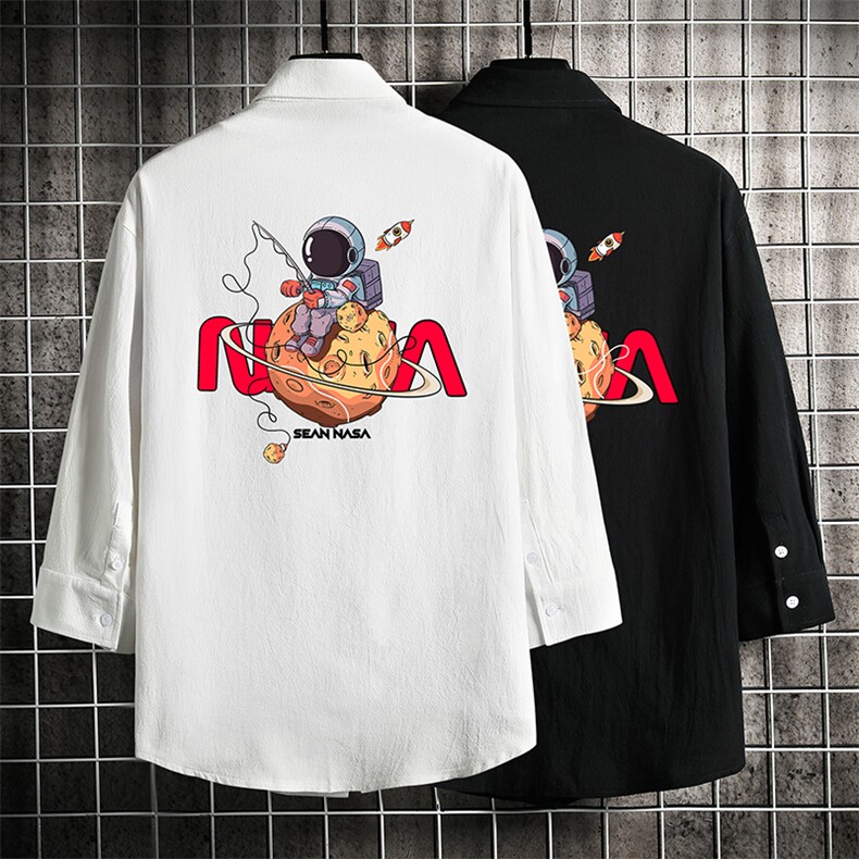 QC58287-P45亚麻七分袖衬衫男大码五分袖衬衣男短袖,男装T恤,电商A040A