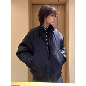 现货 26春装美拉德立领飞行夹克纯色复古廓形高街棒球服外套图片