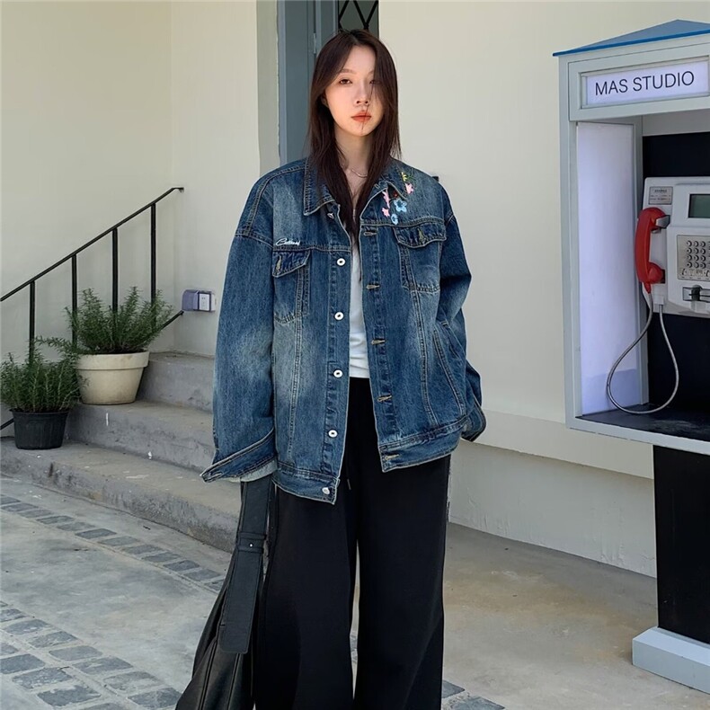 春秋情侣款牛仔外套夹克潮流宽松韩版港风新款休闲百搭衣服褂子衣,男装工装外套,星座302B