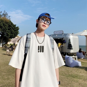 T8433P25重磅230G潮牌t恤男短袖2025夏季新款纯棉落肩袖半袖上衣图片