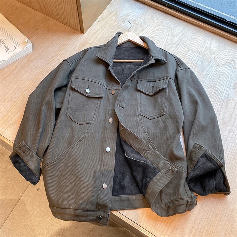 加绒加厚牛仔棉衣夹克情侣外套宽松牛仔衣HY02TP80控108常规TP60,男装夹克,电商A102B
