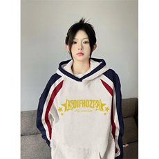 抖音得物供货提供视频秋冬重磅美式宽松接拼连帽卫衣3226，男装卫衣，电商A486