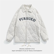 中性风翻领棉服女2024冬季新品复古刺绣棉衣外套潮J5035-P85控138，男装棉衣，电商A362