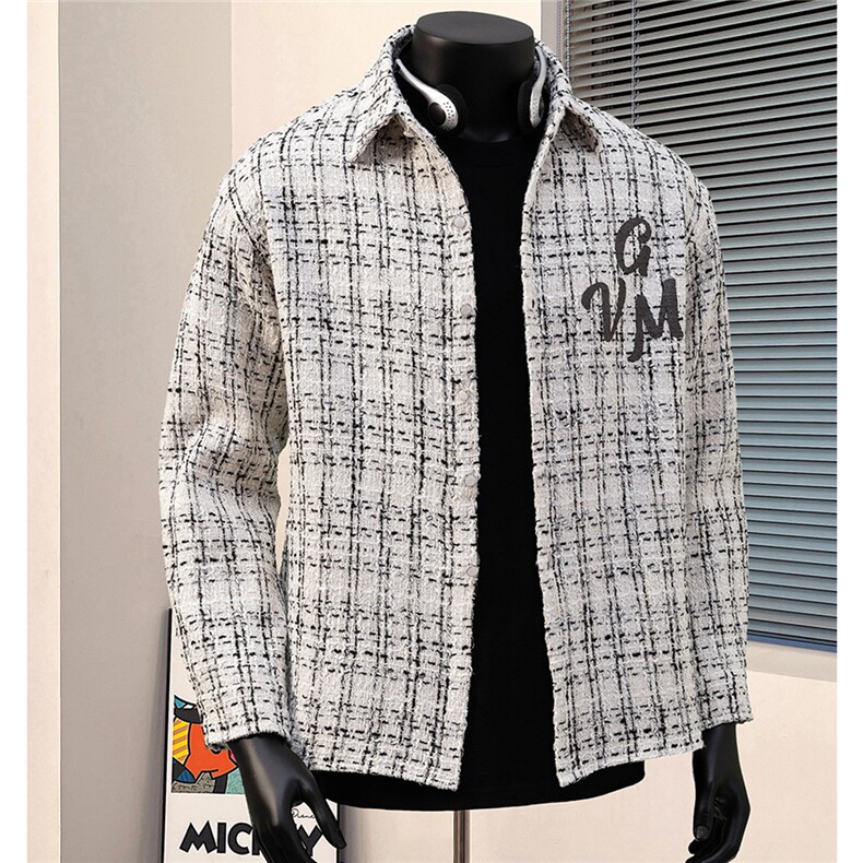 1港风小香风大码M-5XL中性情侣潮长袖衬衫男CCS8019P45加绒P55，男装衬衫，星座226-2