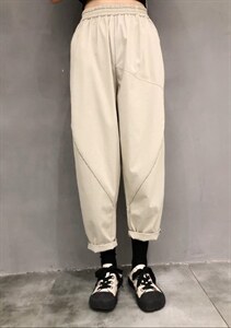 裤子，松紧腰 聚酯纤维，抗皱耐磨,其它,with E Q