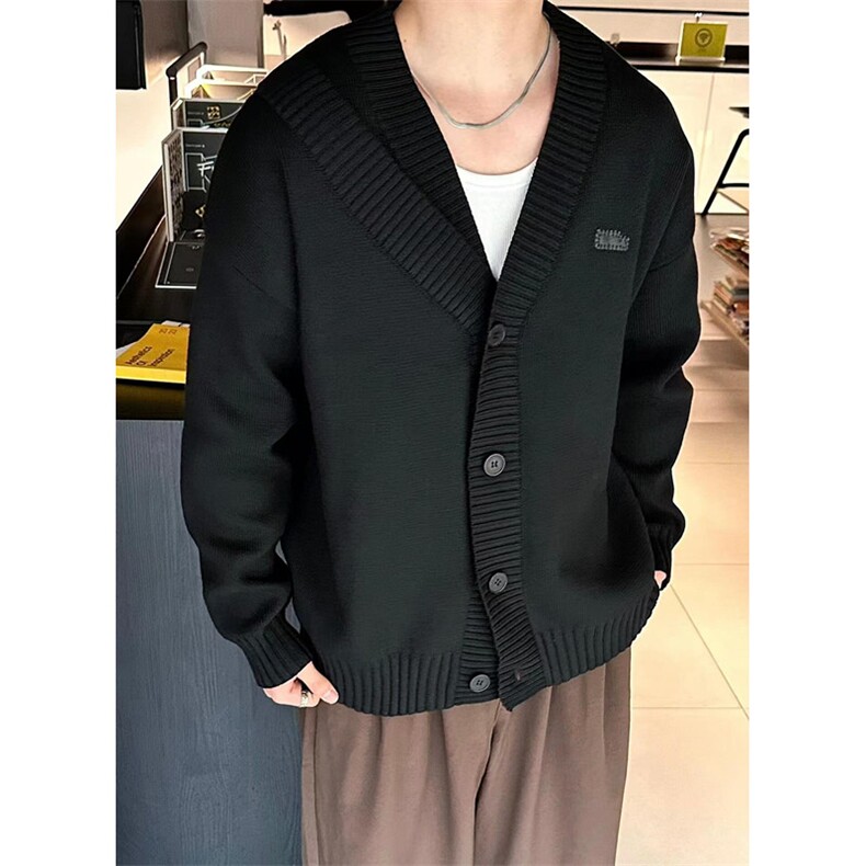 不规则V领毛衣开衫男女秋冬设计感针织衫宽松休闲外套MB14,男装针织衫/毛衣,星座1116A（原606A-3）