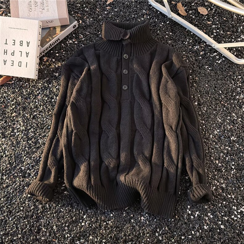 1506/QM830/P56高领麻花毛衣男士加厚宽松慵懒风针织衫线衣服,男装针织衫/毛衣,星座1506