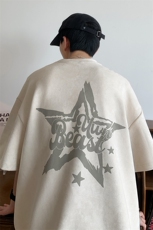 烧花麂皮绒T恤XY5516-TP20控价38夏新潮圆领中袖短袖T恤中性风，男装T恤，电商A102-1