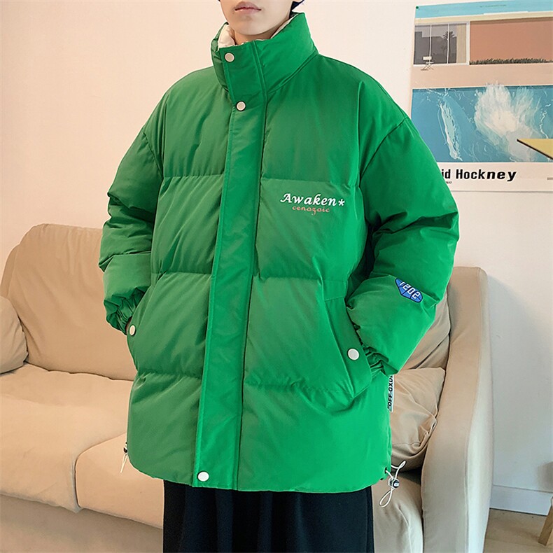 新款男百搭设计感情侣立领港风棉衣M068B-P90控148,男装棉衣,星座717