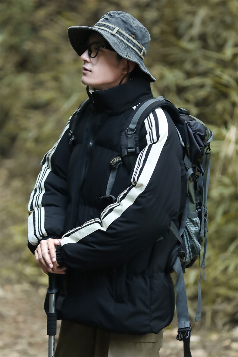 品质公版三条杠纯色棉衣新款立领棉衣男款三条杠情侣外套二开棉服,男装棉衣,电商A409-1