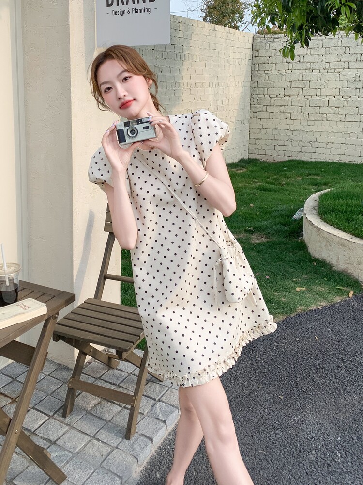 现货210-3257-P135-K199高端轻奢波点配包连衣裙2025年夏季,女装套装/套裙,浙宝210（原浙宝191）