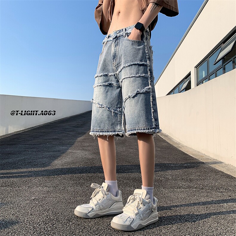2023年夏季美式高街新款牛仔短裤五分裤货号DK65P55控价78图片