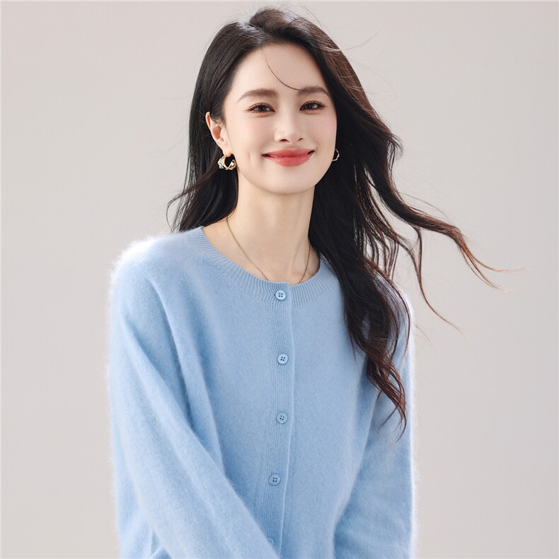 2025新款开衫时尚女士百搭,女装羊毛衫,万禾羊绒