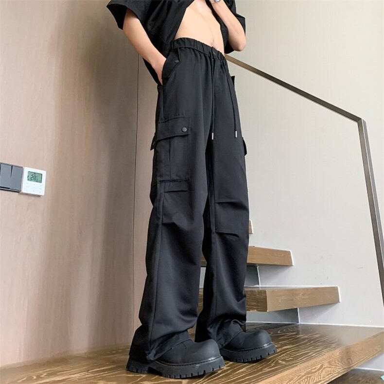 美式机能工装裤子春潮冲锋裤宽松长裤高街痞帅伞兵裤男K6064-P47,男装休闲裤,星座412-2