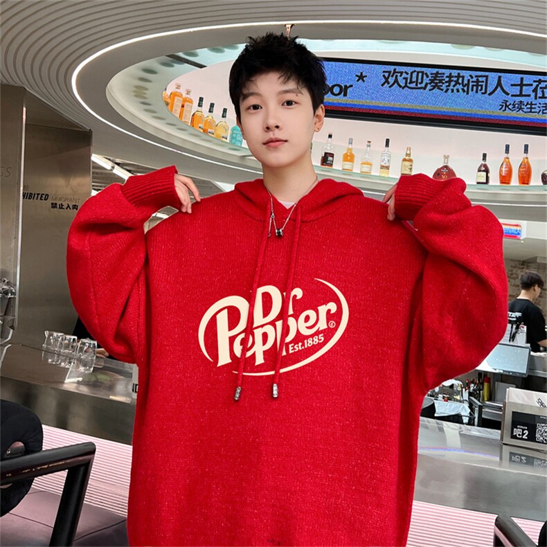 特P55控98高品秋冬季连帽毛衣男复古慵懒风针织衫毛衣外套MYL3337图片