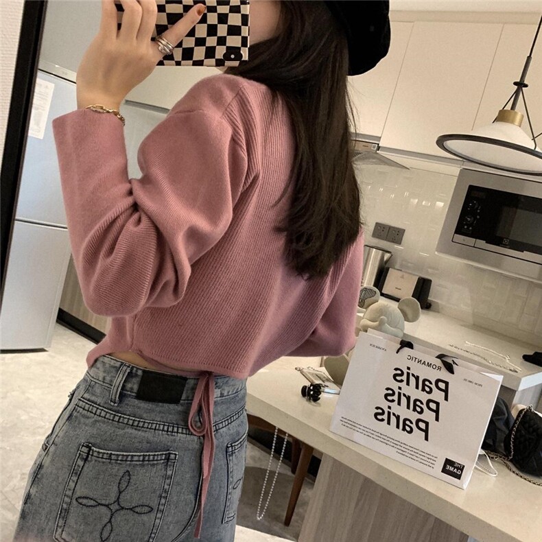 绑腰针织开衫，其它，XTZ style