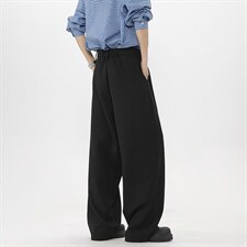 春秋美式高街休闲裤男女垂感阔腿西裤长裤纯色西装裤宽松直筒裤子，男装西服套装，电商A443