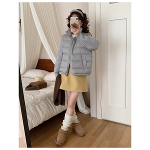 1506A/G78200/P89日系时尚温柔风拼接麻花立领棉服外套1图片