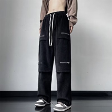 高质量300克澳棉绒高弹灯芯绒裤春秋拉链宽松休闲裤男BK05-P45，男装休闲裤，星座1109-3