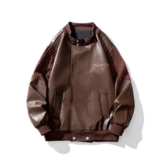 白底肩膀民族风大码M-5XL夹克男情侣皮衣男女外套男JK8756P110控，男装民族服装，星座227-7