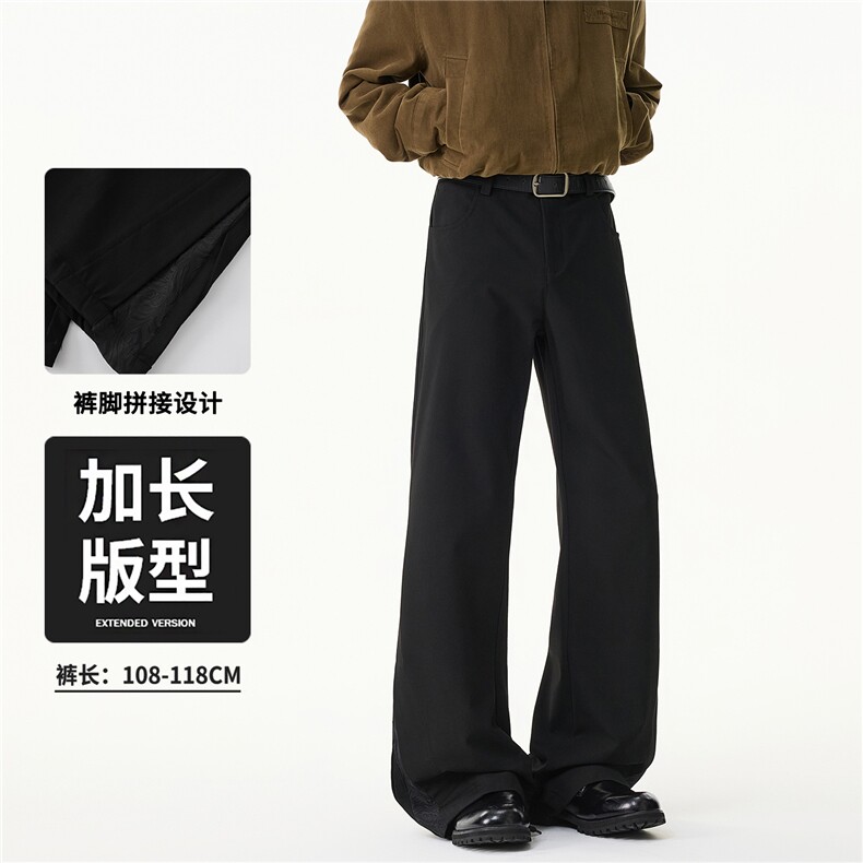2026高个子美式垂感西裤男女同款微喇直筒休闲高级长裤K921/P78图片