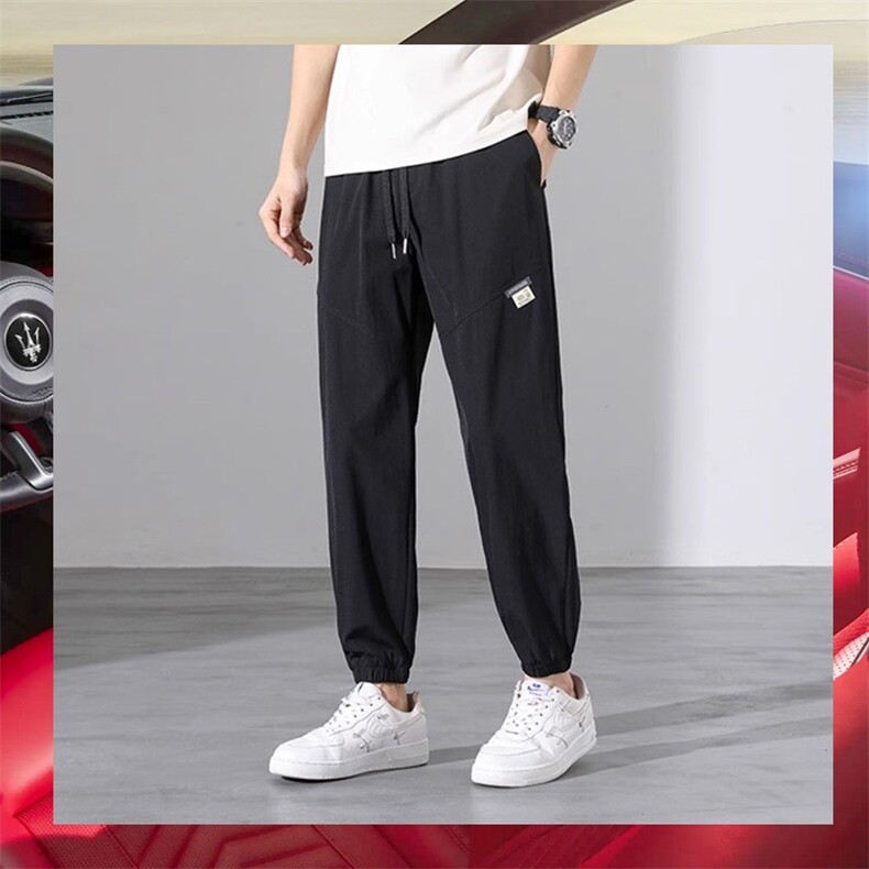 男士休闲裤薄款长裤宽松束脚速干裤凉爽透气百搭舒适冰丝MK02P25，男装休闲裤，星座1013-5