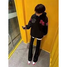 网图高街字母植绒绣花连帽运动衫男子秋冬宽松卫衣YY802-P45，男装卫衣，电商C216