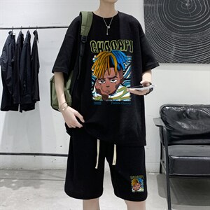 ！数据好！2022男士潮牌华夫格短袖T恤套装HTZ05P50图片