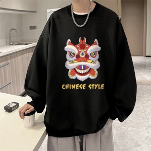 华夫格卫衣圆领卫衣男大码长袖t恤男外套 HW76185-P30加绒款-P40图片