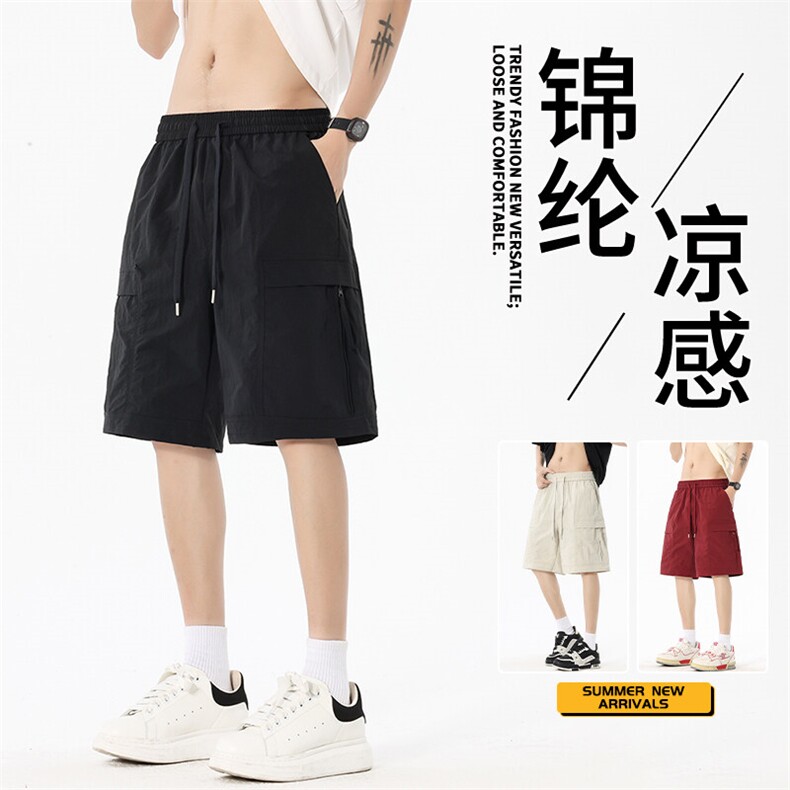 抖音品质夏季新款宽松直筒工装薄款五分裤A146-GY523特p30量大优,男装牛仔裤,HDA146