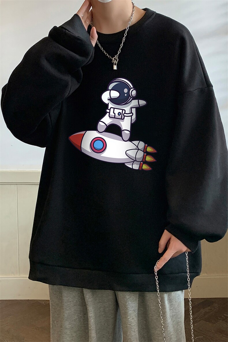 圆领卫衣男大码加厚加绒长袖t恤男S6158-P28加绒款-P33,男装卫衣,电商A040