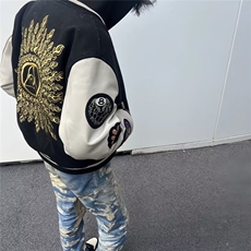 JK180-P39流行日系潮流翻领刺绣棒球服外套春季新款复古情侣，女装短外套，电商B323A