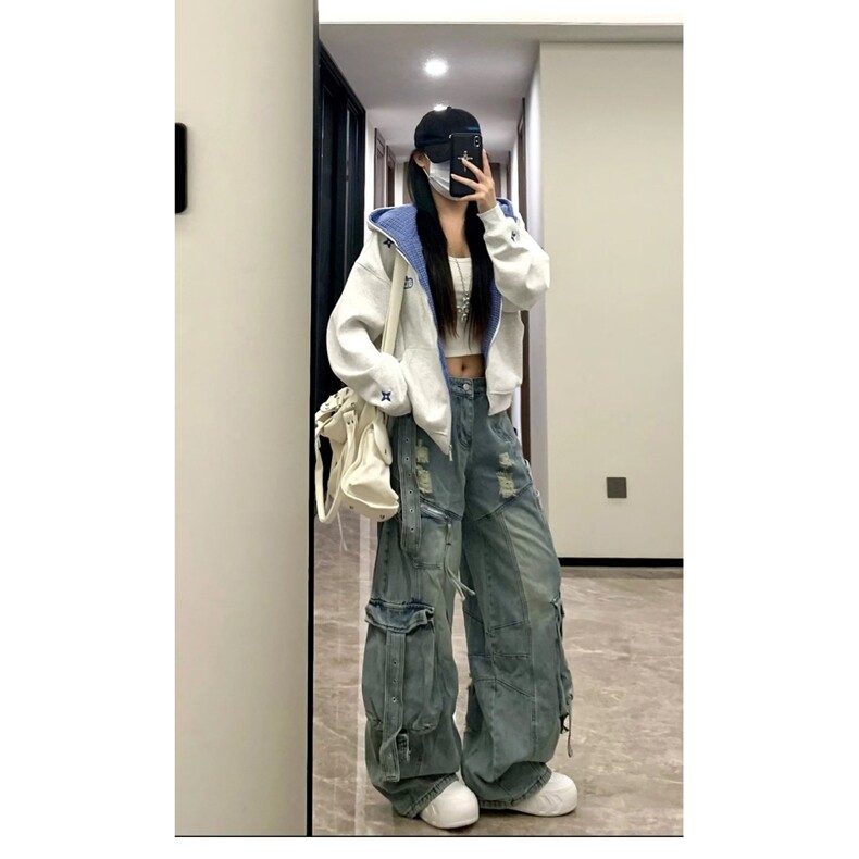 时尚潮流流行新款刺绣格子拼接华棉复合卫衣ins简约气质文艺慵懒,男装卫衣,星座218-8