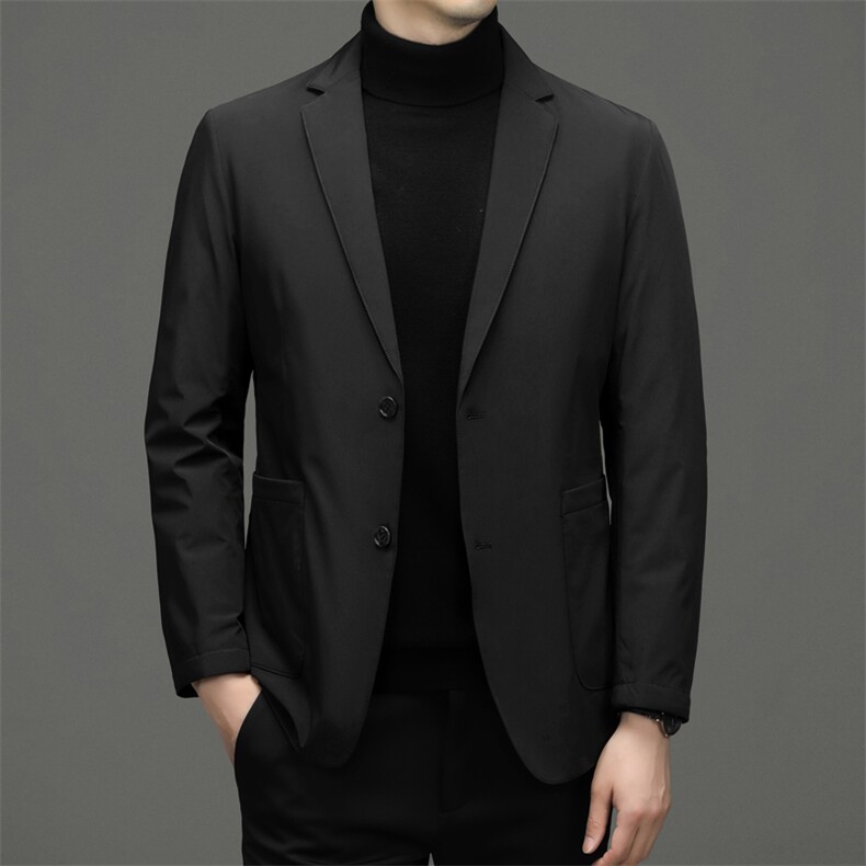 羽绒服男士纯色西装冬季加厚保暖新款中年商务休闲西服外套男装,男装西服,电商B212（原钱塘6029）