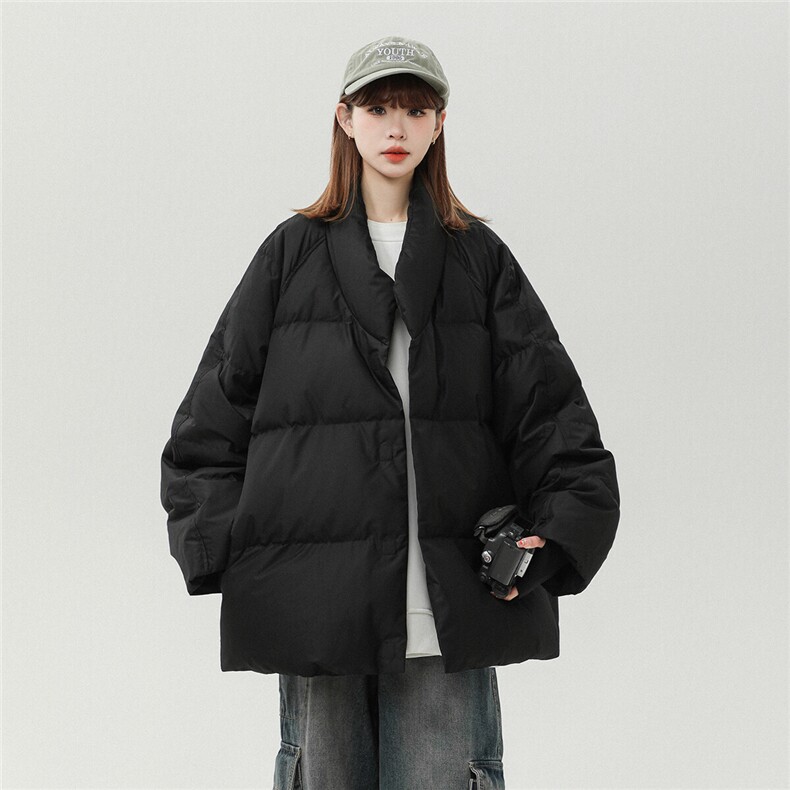 中性风白墙羽绒防风手套设计V领和服式羽绒服男YR77712P218控298，女装棉衣/棉服，星座227-7