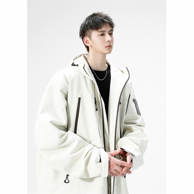 中性风工装冲锋衣男高品纯色宽松夹克外套DSA157B-J91-P60图片