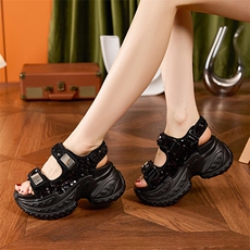 X3976-P175运动凉鞋女2024夏季新款厚底增高外穿百搭沙滩鞋，女鞋凉鞋，星座1407-3