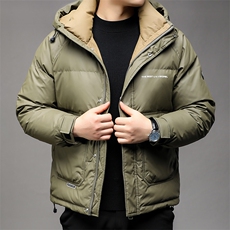 秋冬季连帽羽绒服男士加绒保暖连帽白鸭绒潮服休闲韩版外套，男装羽绒服，钱塘6003（原4033）
